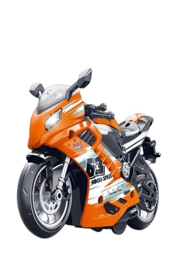 PEZYOX لعبة دراجة نارية رياضية من بيزيوكس - ألعاب دراجات نارية تعمل بالسحب للخلف مع موسيقى وإضاءة، لعبة دراجات نارية لاتيه للأطفال (برتقالي) - Image 1